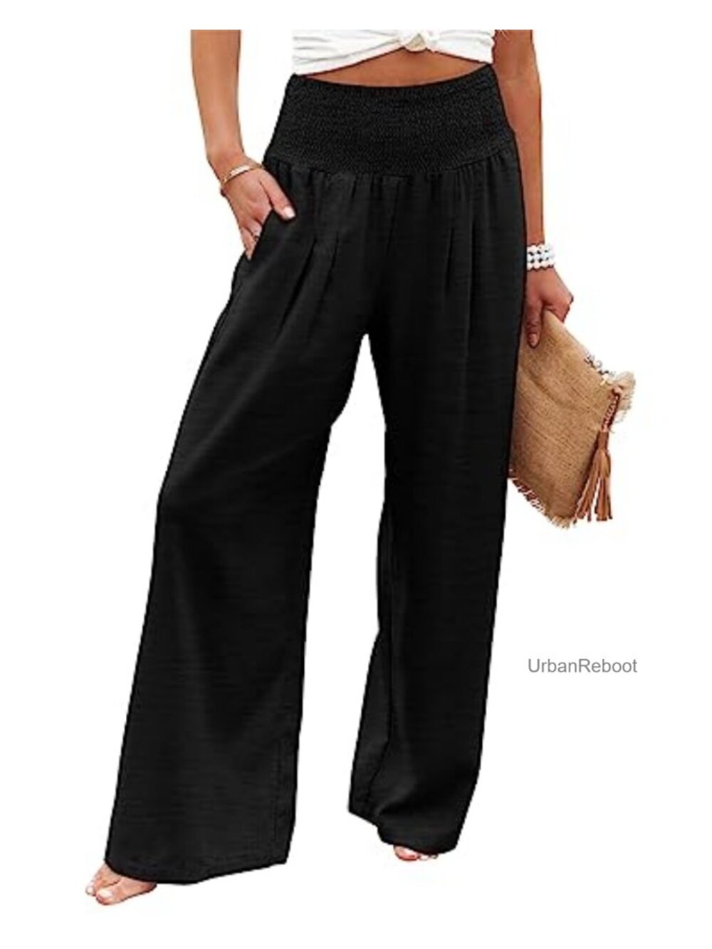 High Waisted Wide Leg Palazzo Pants with Pockets